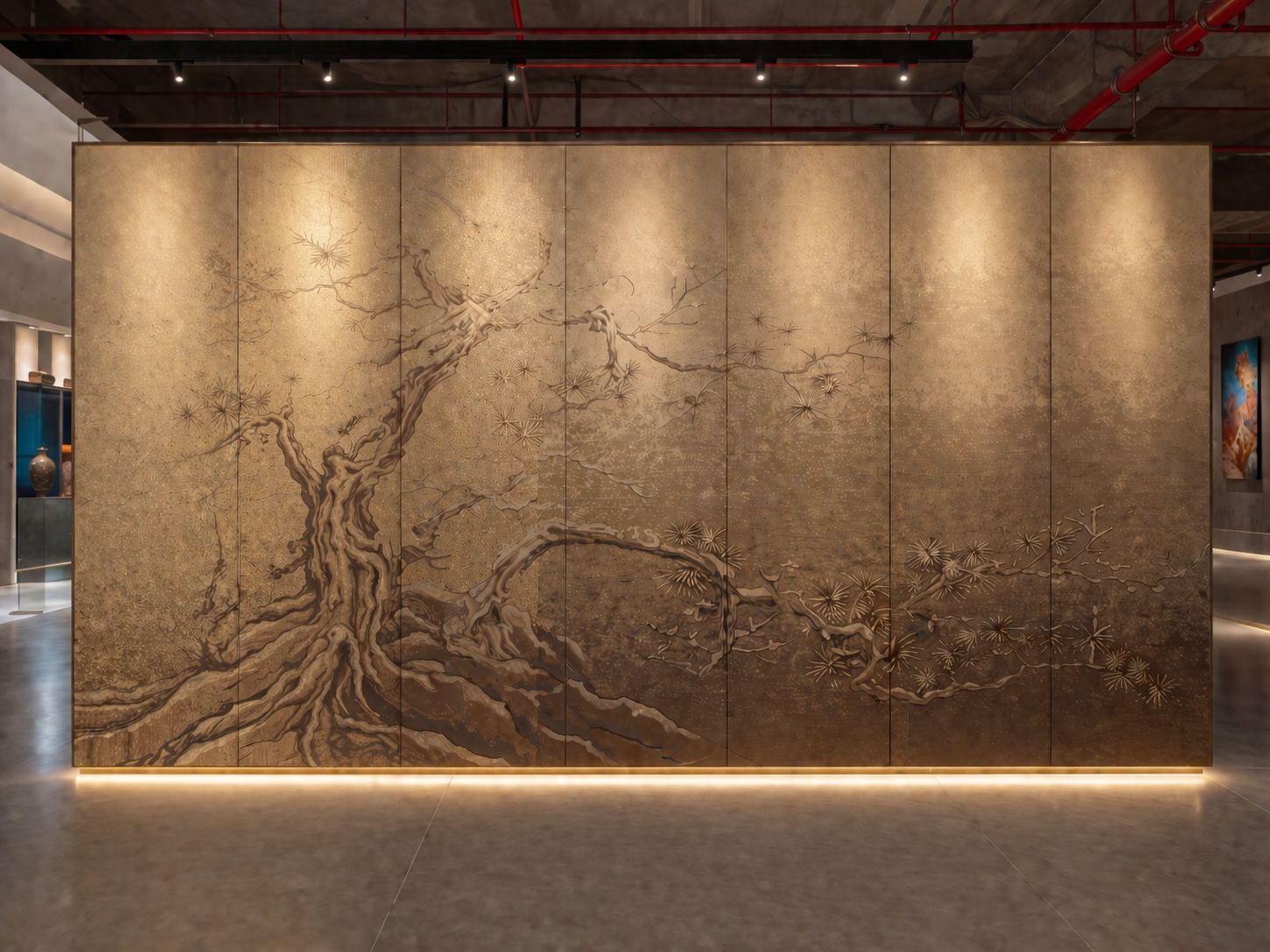 Woven copper wall panel installation — Maison Jacquard