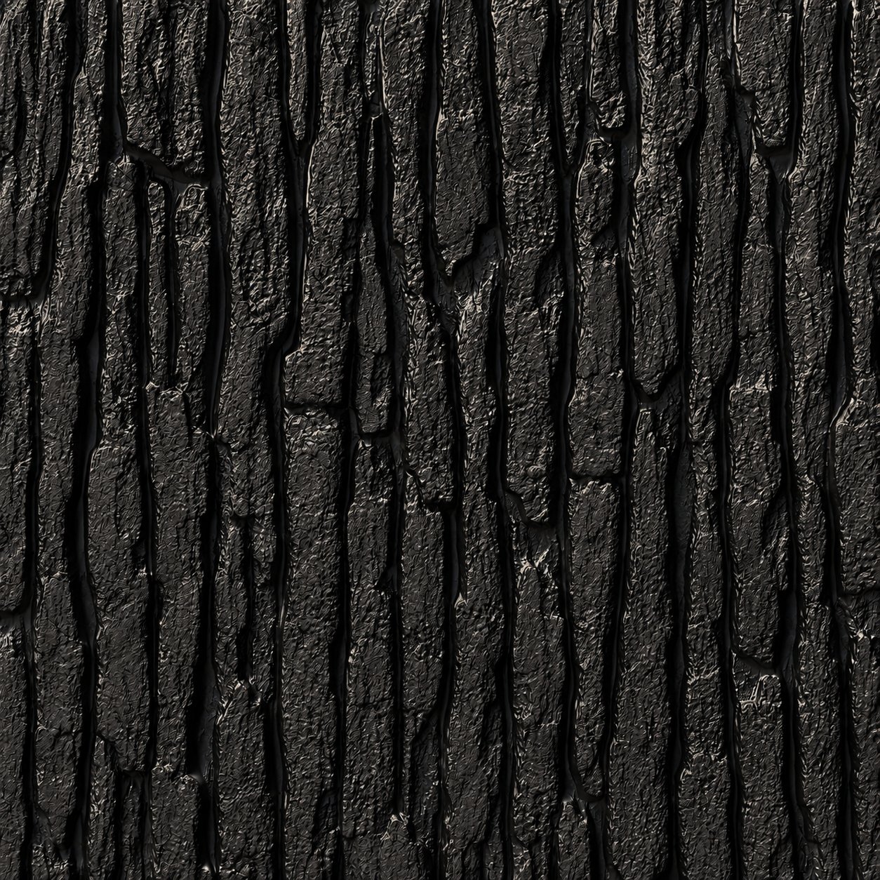 Ornam bark relief panel in charcoal lacquer finish