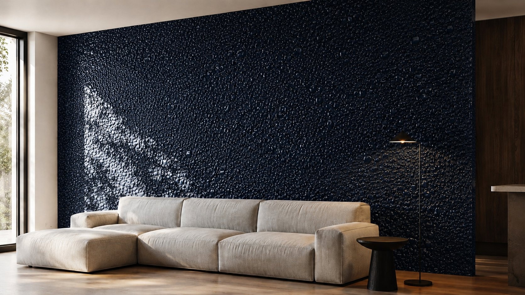 Ornam aggregate texture in midnight navy lacquer