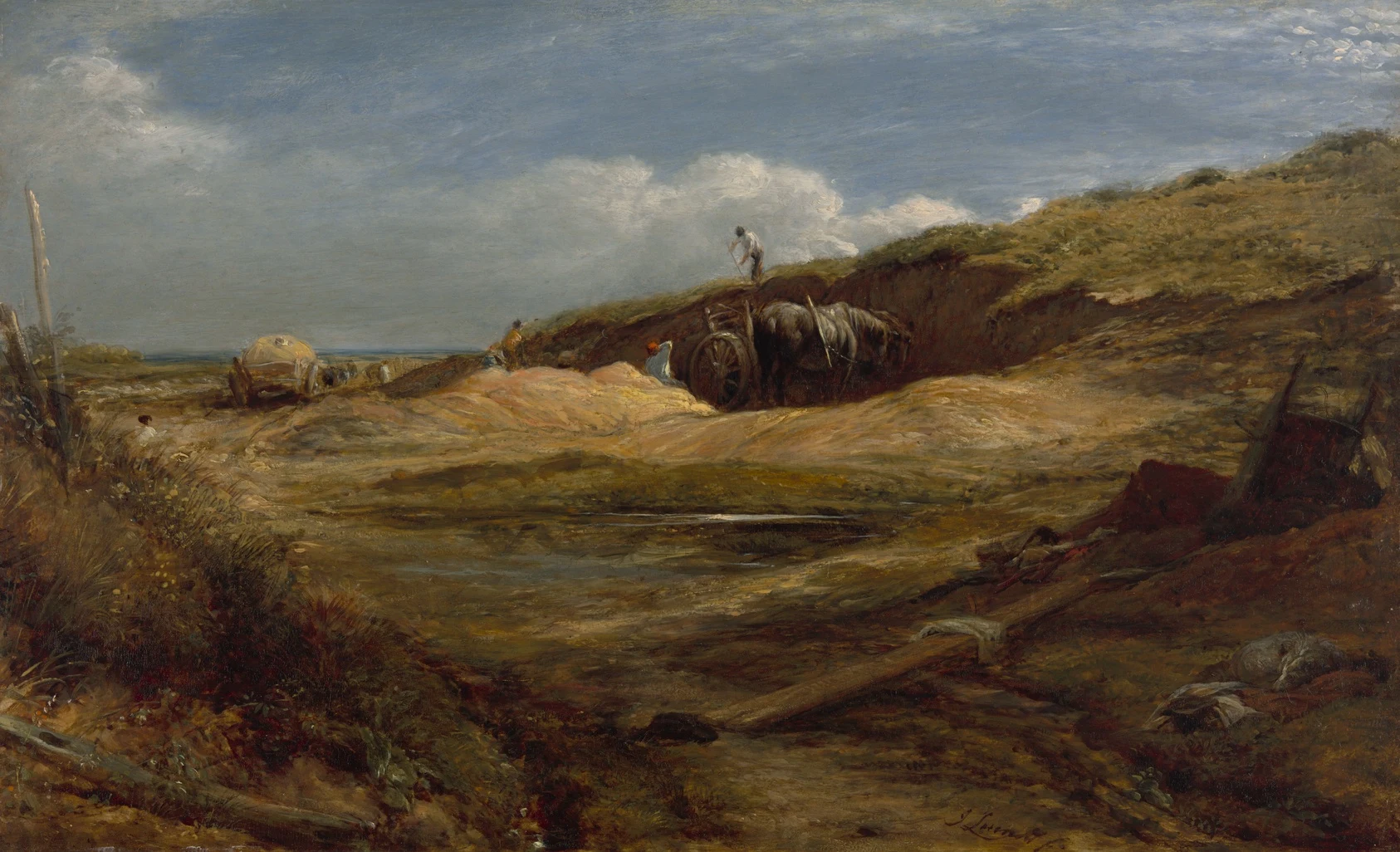 John Linnell, The Sand Pits, Hampstead Heath, 1834