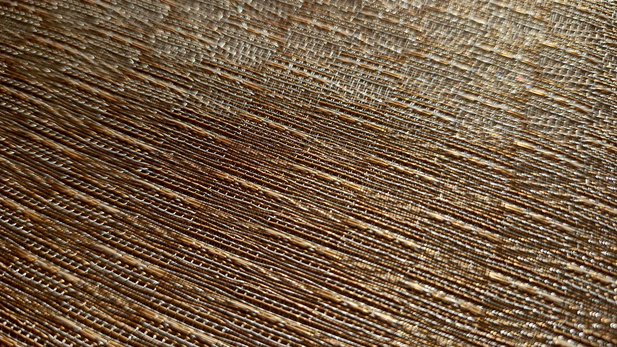 Woven copper thread at close range