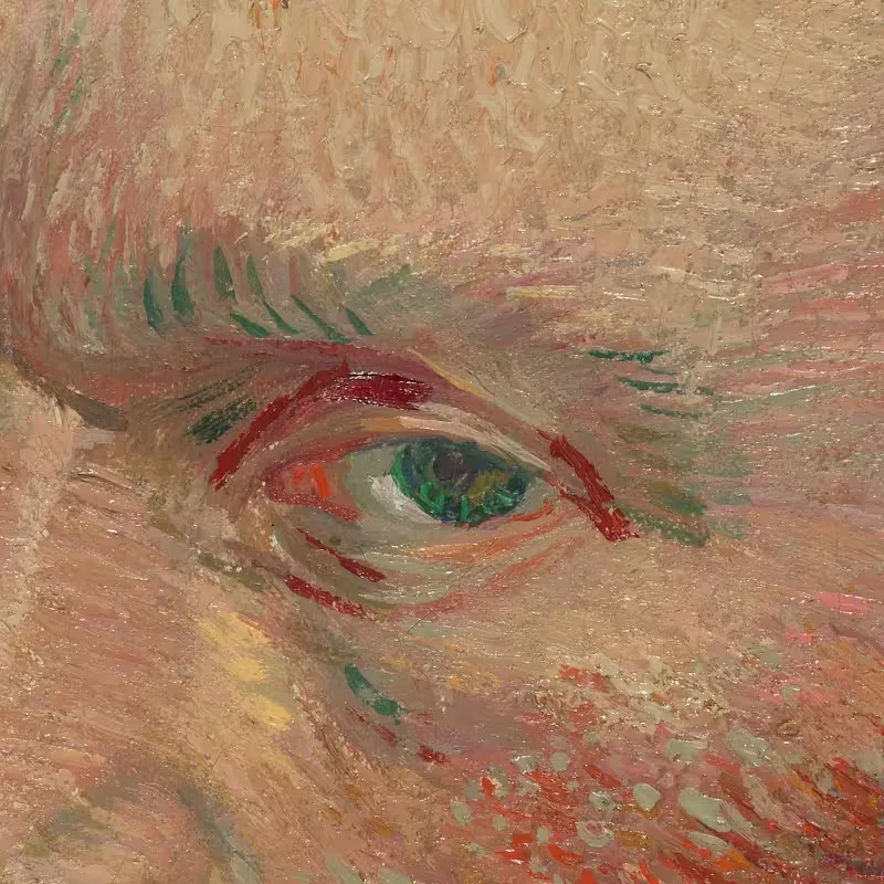 Brushwork held at reproduction scale