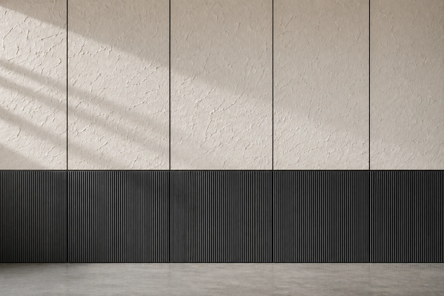 3D wall panel close-up with raking light